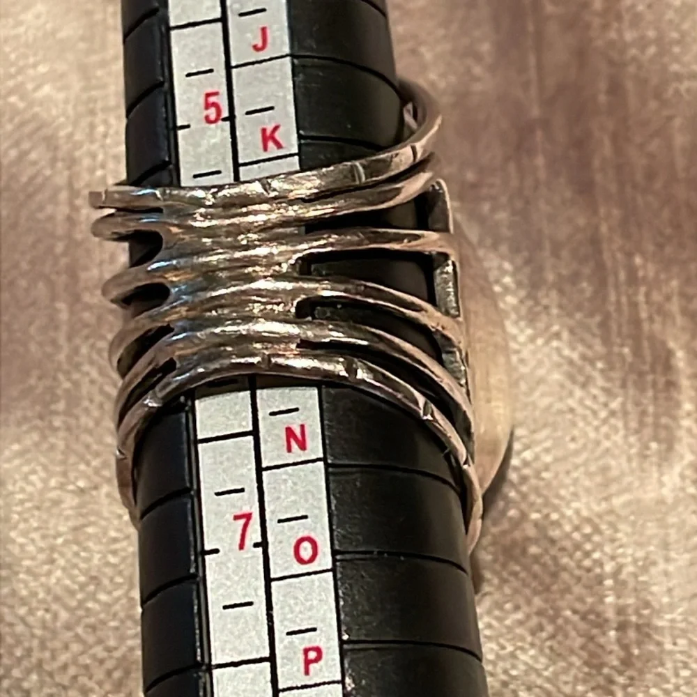 Enormous Lapis Lazuli Sterling Silver Cage Ring size 6 - Picture 6 of 9